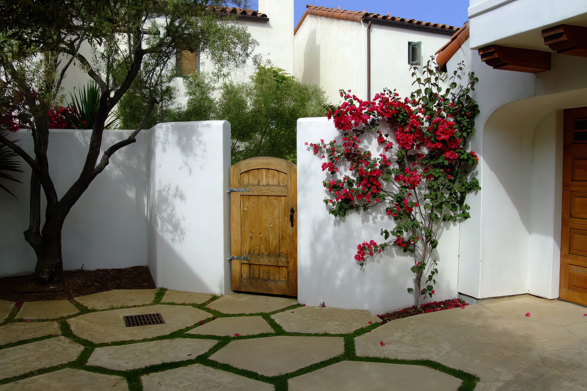 Wood Gate with Black Handle