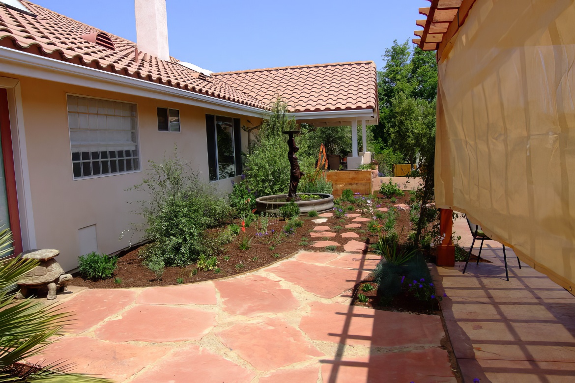 Pink Paver Walkway